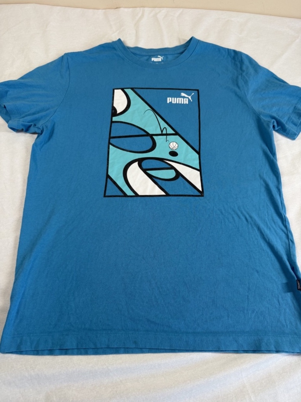 Puma Men's Basketball Athletic Tee Shirt Size Medium - Blue